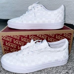 White Checkered Vans